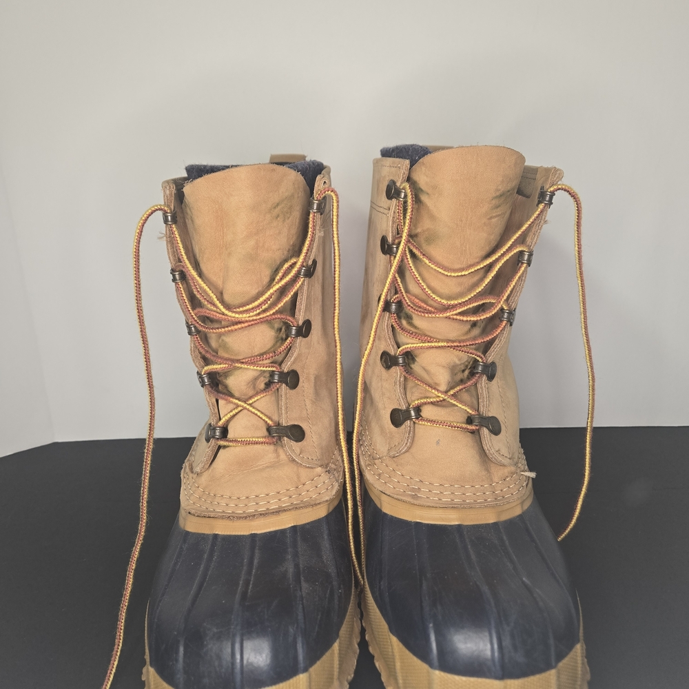 L.L. Bean Tan and Navy Rain & Snow Boots